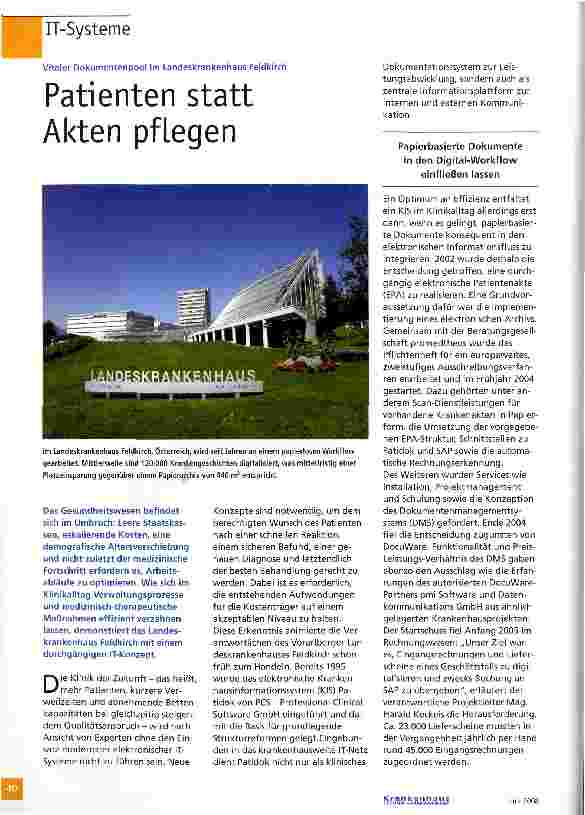 Vorschauseite 1: Patienten statt Akten pflegen