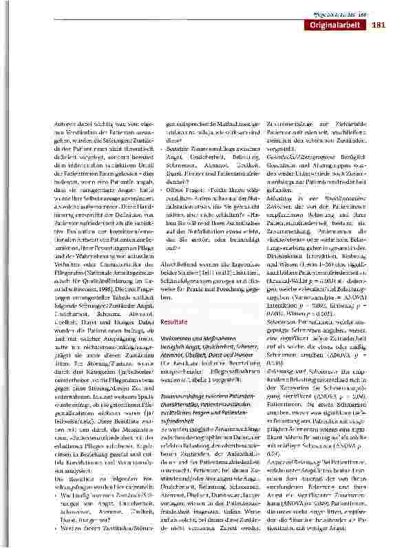 Vorschauseite 2: Erhebung der Patientenzufriedenheit im Notfallzentrum eines Schweizer Universitätsspitals: Vorkommen von Angst, Unsicherheit, Belastung, Schmerz, Atemnot, Übelkeit, Durst und Hung…