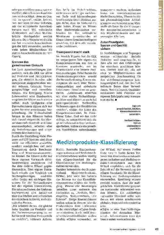 Vorschauseite 2: Einkauf war gestern kommunale Krankenhäuser arbeiten seit zehn Jahren in einer Einkaufsgemeinschaft zusammen