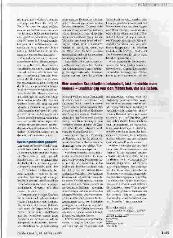 Vorschauseite 3: Gut für die gesunden Kranken