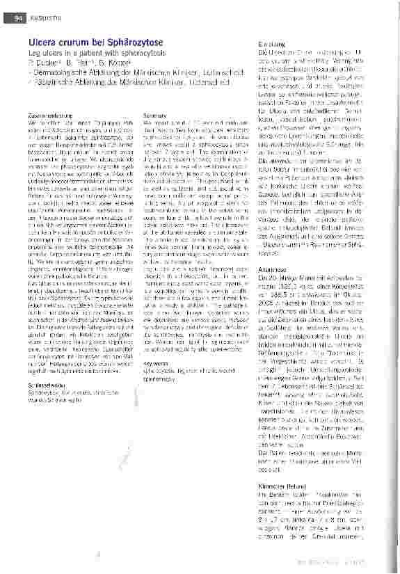 Vorschauseite 1: UIcera crurum bei Spharozytose
