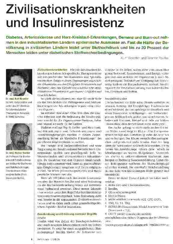 Vorschauseite 1: Zivilisationskrankheiten und Insulinresistenz