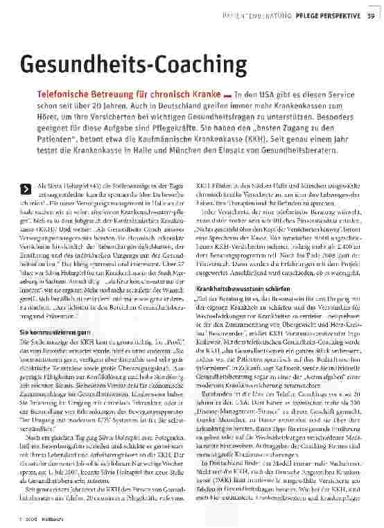 Vorschauseite 1: Gesundheits-Coaching