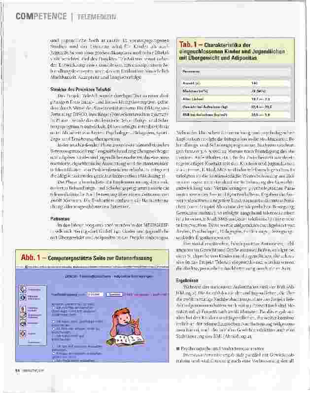 Vorschauseite 2: Telemedizinische Langzeitbetreuung von Kindern mit Übergewicht und Adipositas