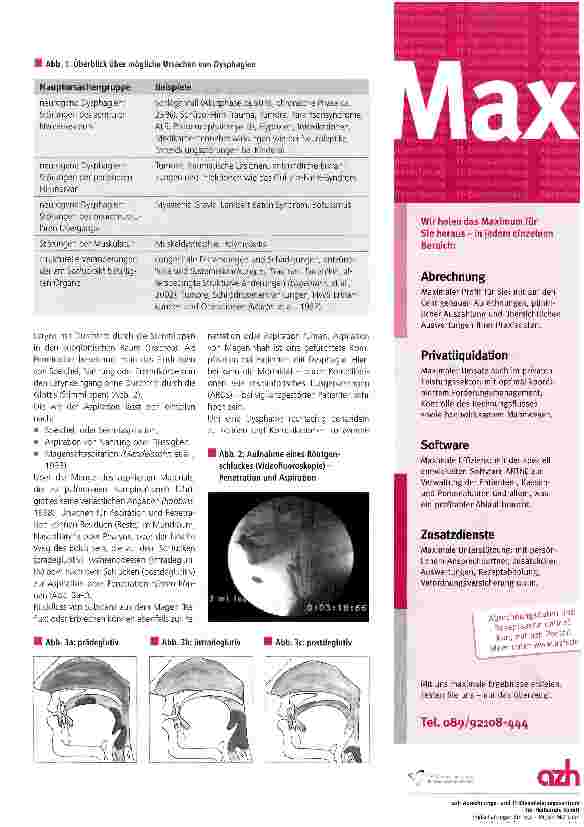 Vorschauseite 2: Strukturierte Diagnostik und evidenzbasiertes Vorgehen bei Schluckstörungen