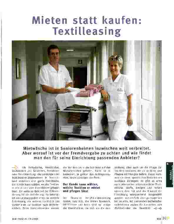 Vorschauseite 1: Mieten statt kaufen: Textilleasing