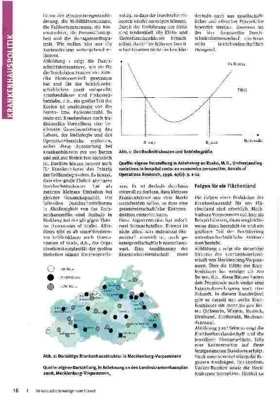 Vorschauseite 2: Klein-Ineffizient-Unnötig? Die Zukunft der kleineren Krankenhäuser in Flächenländern