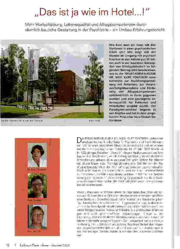 Vorschauseite 1: „Das ist ja wie im Hotel. .. ! MehrWertschätzung, Lebensqualität und Alltagskompetenzen durch räumlich-bauliche Gestaltung in der Psychiatrie - ein Umbau-Erfahrungsbericht