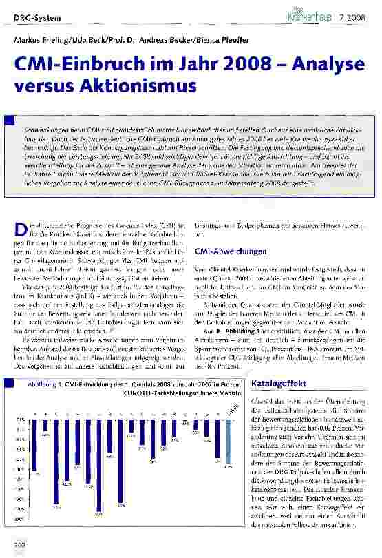 Vorschauseite 1: CAAI-Einbruch im Jahr 2008 - Analy versus Aktionismus