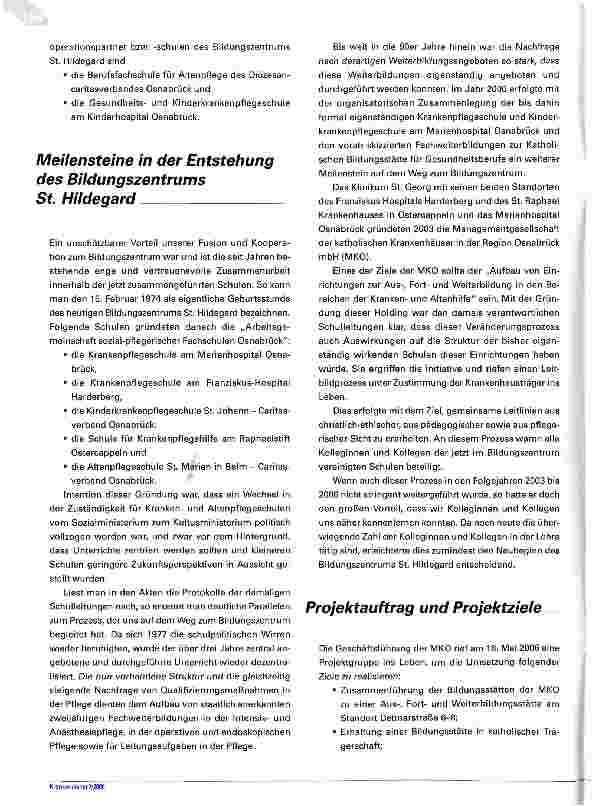 Vorschauseite 2: Fusion und Kooperation in der PflegeausbildungEin Praxisbeispiel aus dem Bildungszentrum St. Hildegard in Osnabrück