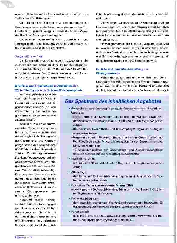 Vorschauseite 4: Fusion und Kooperation in der PflegeausbildungEin Praxisbeispiel aus dem Bildungszentrum St. Hildegard in Osnabrück