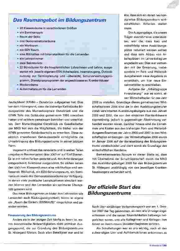 Vorschauseite 5: Fusion und Kooperation in der PflegeausbildungEin Praxisbeispiel aus dem Bildungszentrum St. Hildegard in Osnabrück
