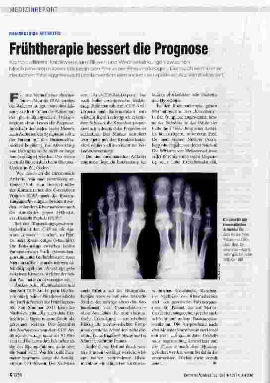 Vorschauseite 1: Frühtherapie bessert die Prognose