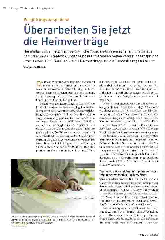 Vorschauseite 1: Überarbeiten Sie jetzt die Heimverträge