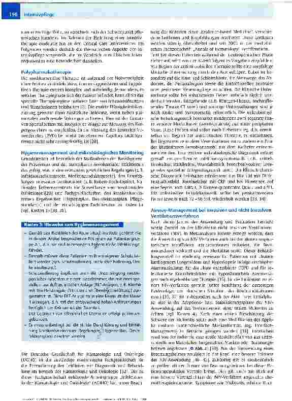 Vorschauseite 5: Pulmonale Komplikationen nach hämatopoetischer Stammzelltransplantation - eine Herausforderung für die Intensivpflege