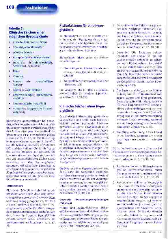 Vorschauseite 3: Leitlinien für die Glukose-Überwachung und Behandlung der Hypoglykämie bei gestillten Neugeborenen (Revision Juni 2006)