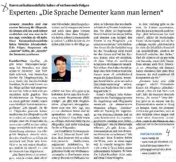 Vorschauseite 1: Experten: „Die Sprache Dementer kann man lernen