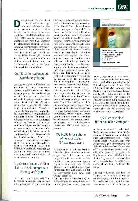 Vorschauseite 2: Wie lange hält das neue Hüftgelenk? Langzeitergebnisse in der Medizin werden erstmals im Routineverfahren messbar: Helios Kliniken veröffentlichen QSR-Berichte