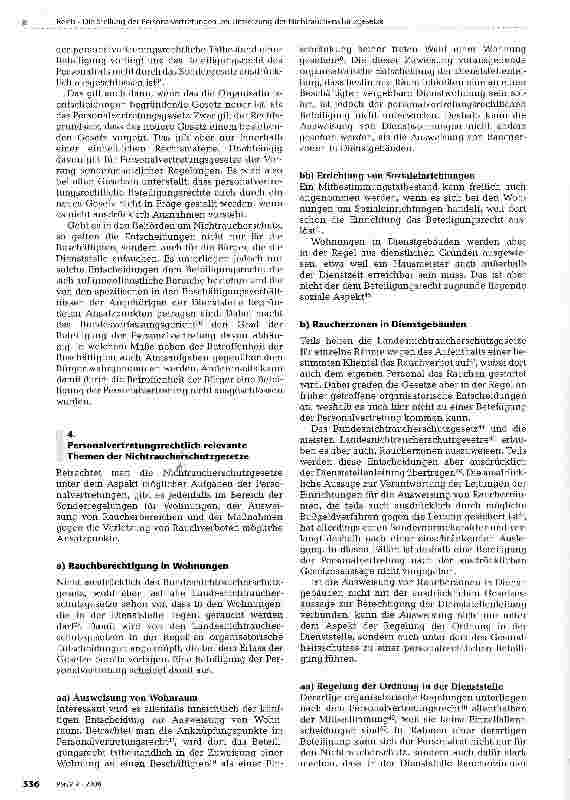 Vorschauseite 3: Die Stellung der Personalvertretungen bei Umsetzung der Nichtraucherschutzgesetze