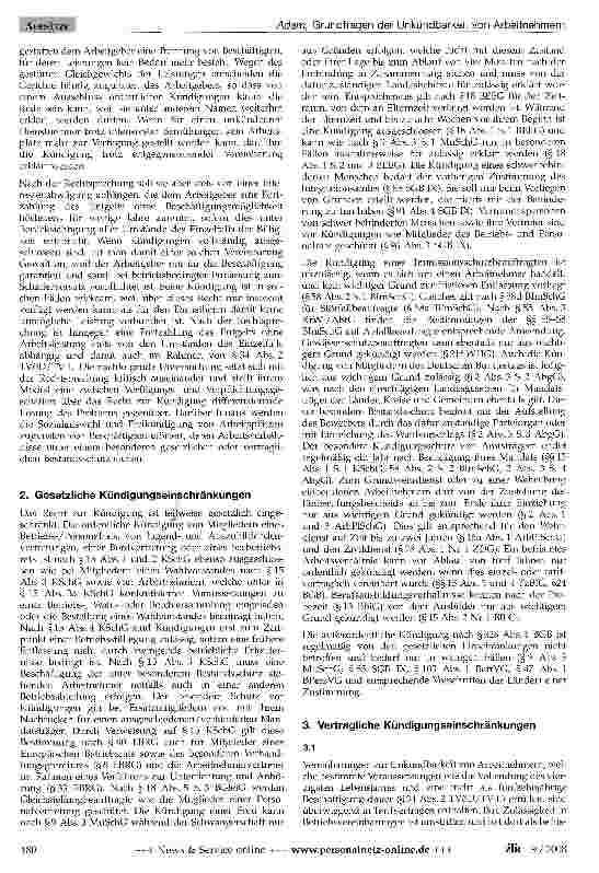 Vorschauseite 2: Grundfragen der Unkündbarkeit von Arbeitnehmern