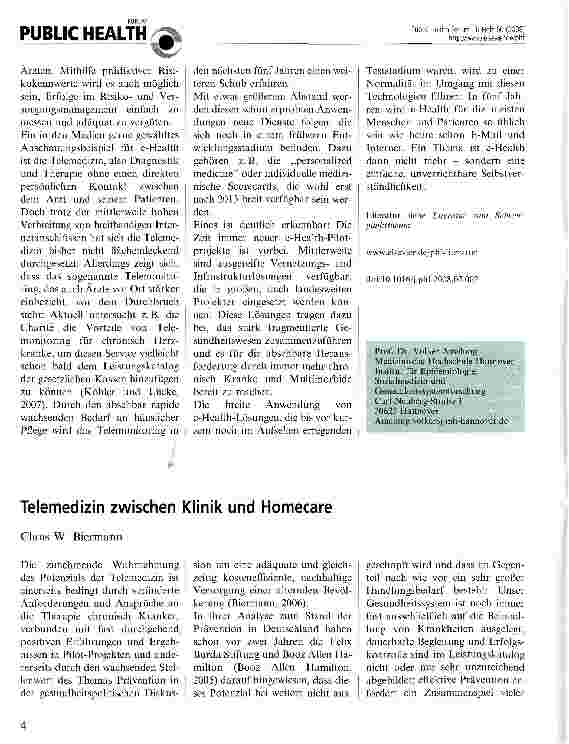 Vorschauseite 3: Ist e-Health In fünf Jahren noch ein Thema?