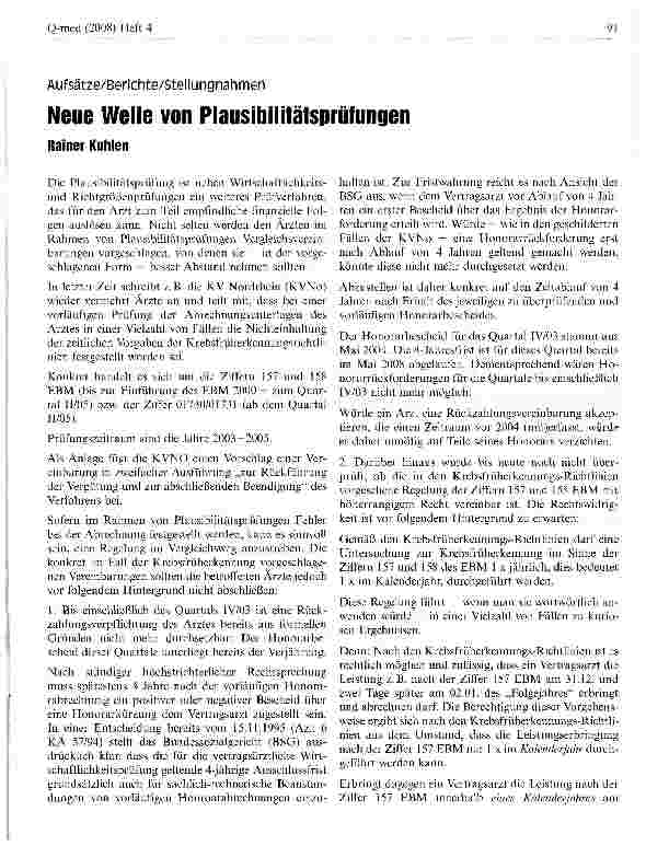 Vorschauseite 1: Neue Welle von Plausibilitätsprüfungen
