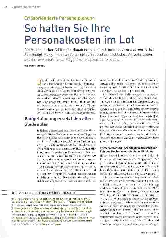 Vorschauseite 1: Erlösorientierte PersonalplanungSo halten Sie Ihre Personalkosten im Lot