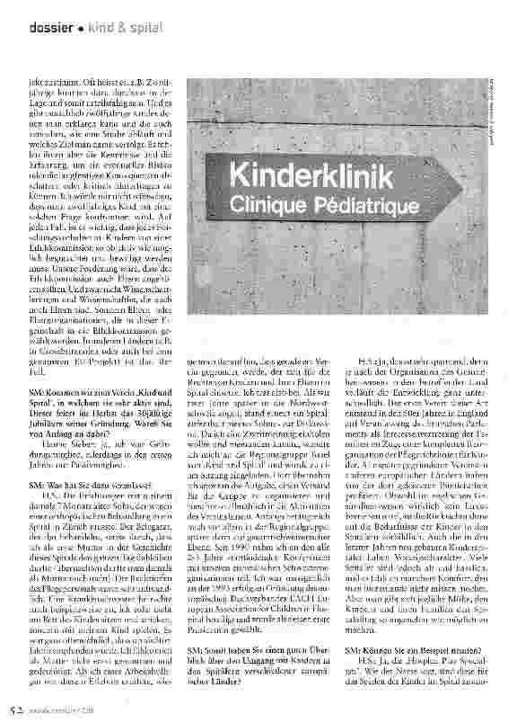 Vorschauseite 3: Vorrang hat das KindGespräch mit einer Fachfrau von ,Kind und Spital