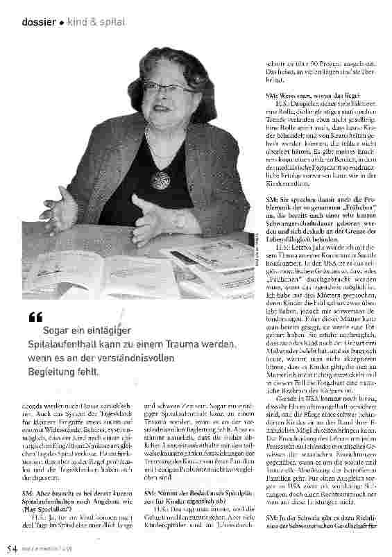 Vorschauseite 5: Vorrang hat das KindGespräch mit einer Fachfrau von ,Kind und Spital