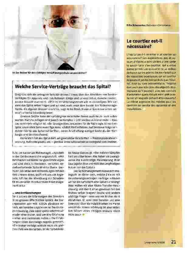 Vorschauseite 2: Braucht das Spital einen Versicherungsbroker?
