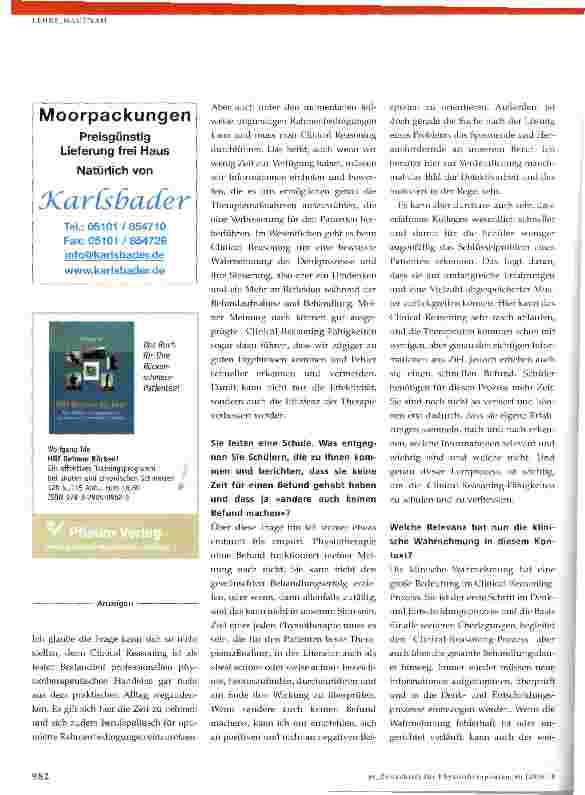 Vorschauseite 2: Die klinische Wahrnehmung als Teil des Clinical-Reasoning-Prozesses