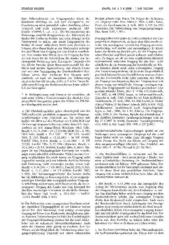Vorschauseite 2: Rechtsprechung Anspruch, verfassungsrechtlicher; Elternrecht; Elternteil, Grundrecht; Elternteil, umgangsunwilliger; Erziehung; Kind; Kindeswohl; Schutz der Persönlichkeit; Umgang…