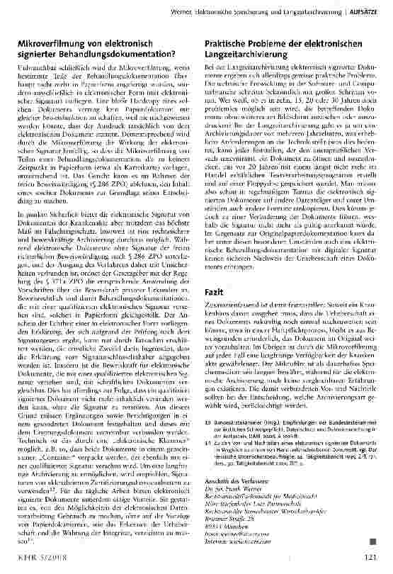 Vorschauseite 3: Rechtliche Aspekte der elektronischen Speicherung und Langzeitarchivierung von Krankenhausunterlagen