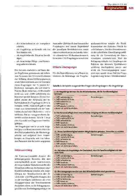Vorschauseite 3: OLA: Optimierung der Lebensqualität im Alter: Entwicklung eines Fragebogens zur Zufriedenheit der Angehörigen von Bewohnerinnen in Altersinstitutionen