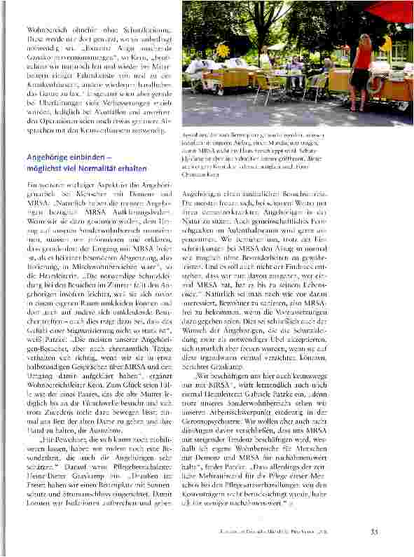 Vorschauseite 4: Ein Sonderwohnbereich für Menschen mit Demenz und MRSA?