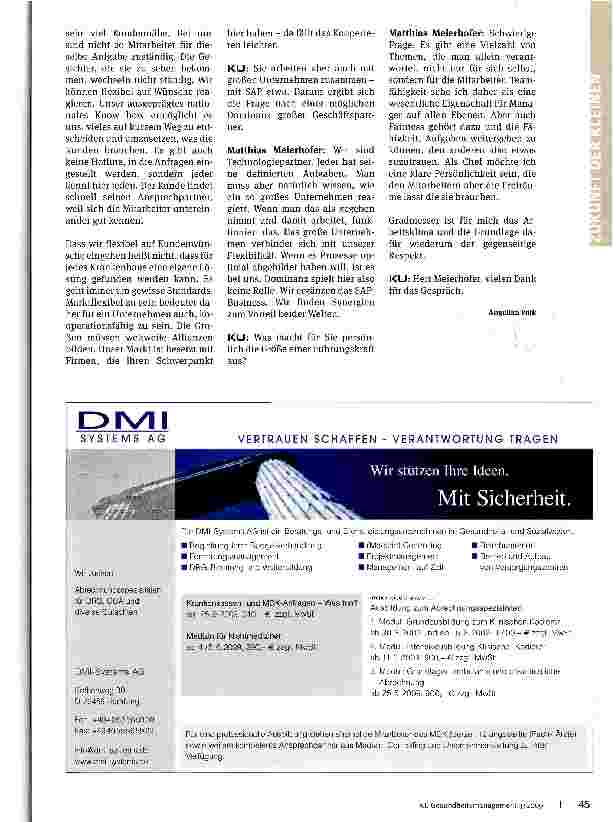 Vorschauseite 3: Zum Global Player, wollen wir nicht werden