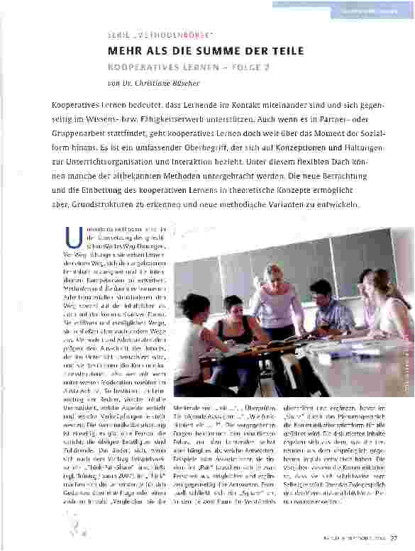 Vorschauseite 1: MEHR ALS DIE SUMME DER TEILE Teil2