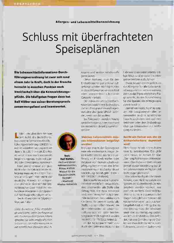 Vorschauseite 1: Schluss mit überfrachteten Speiseplänen