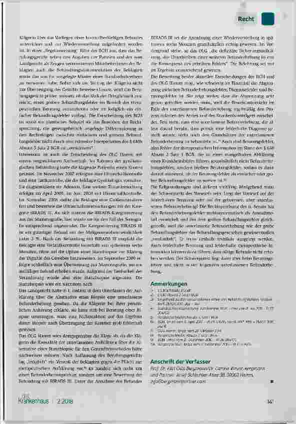 Vorschauseite 2: Befunderhebungsfehler, Beratungsfehler und Diagnosefehler aktuelle Rechtsprechung