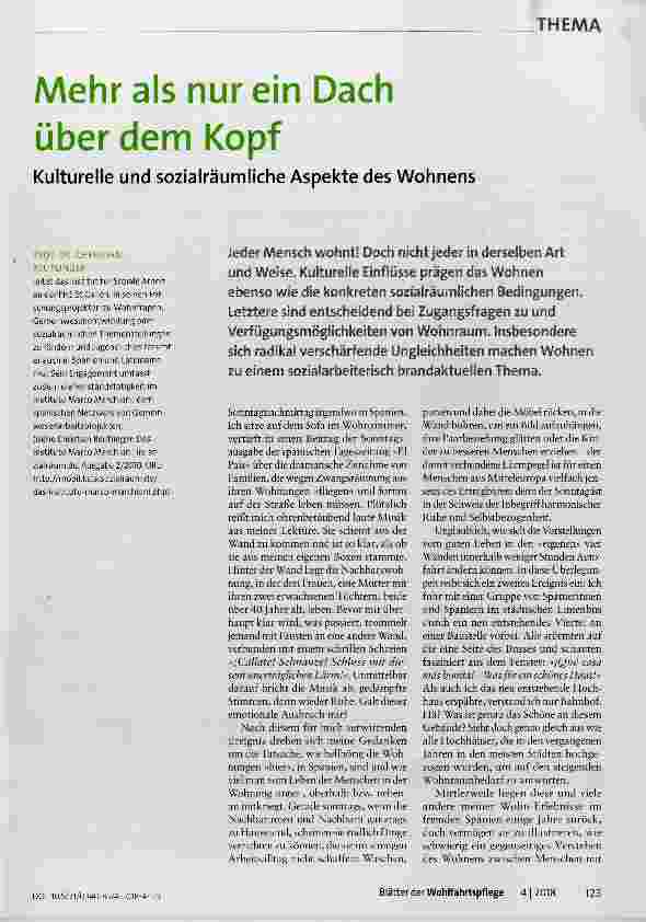 Vorschauseite 1: Mehr als nur ein Dach über dem Kopf