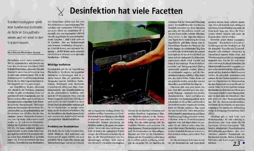 Vorschauseite 1: Desinfektion hat viele Facetten