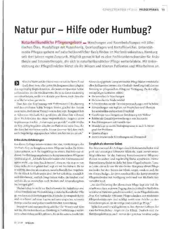 Vorschauseite 1: Natur pur - Hilfe oder Humbug?