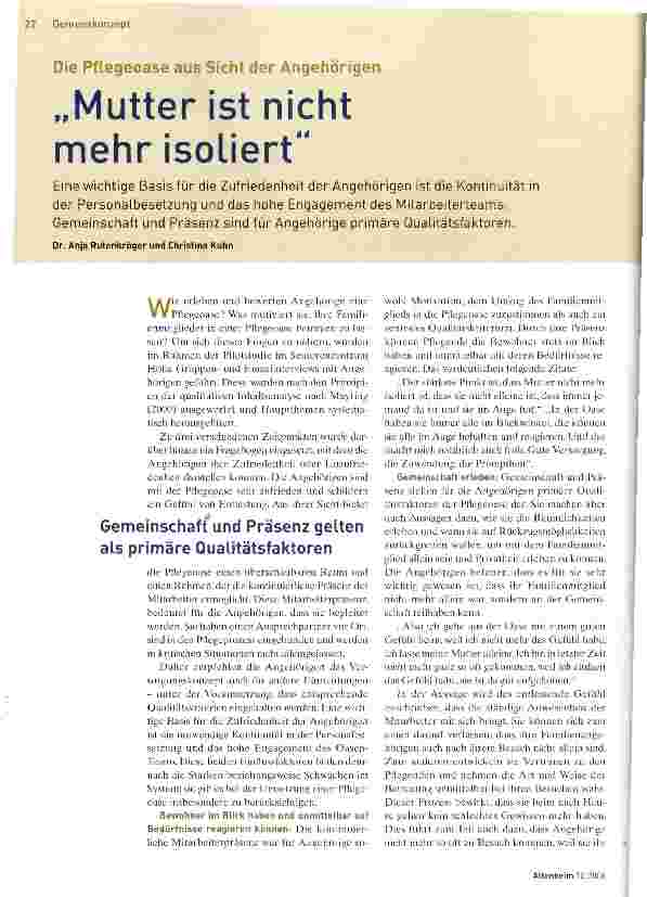 Vorschauseite 1: Mutter ist nicht mehr isoliert