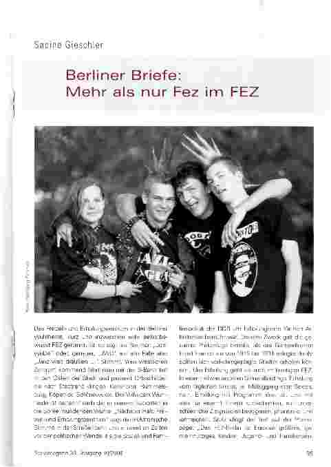Vorschauseite 1: Berliner Briefe: Mehr als nur Fez im FEZ