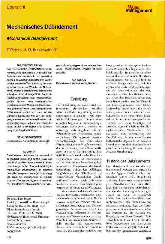 Vorschauseite 1: Mechanisches Debridement
