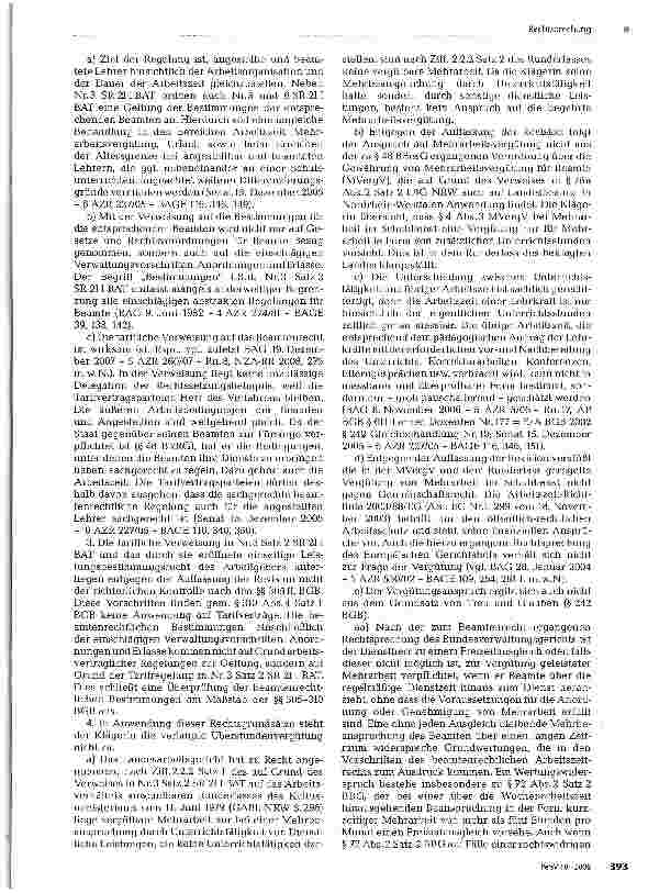 Vorschauseite 2: Mehrarbeitsvergütung angestellter LehrkräfteOrientierungssätze der Richterinnen und Richter des Bundesarbeitsgerichts
