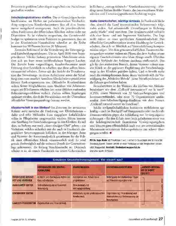 Vorschauseite 5: FRANKREICHS GESUNDHEITSREFORM In kleinen Schritten zum großen Wurf?