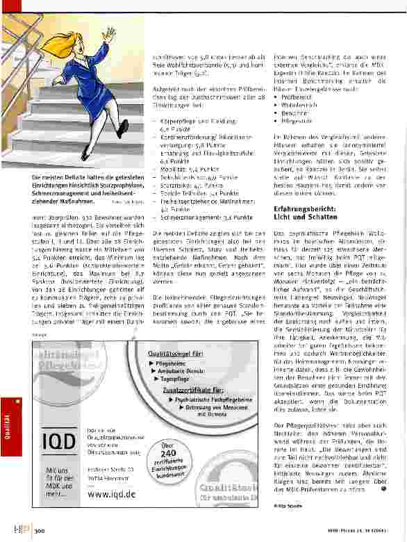 Vorschauseite 3: Pflegequalitätstest als Alternative Basis für die Qualitätsberichte können künftig neben MDK-Prüfungen weitere Tests sein, z. B. der „Pflegequalitätstest (PQT).