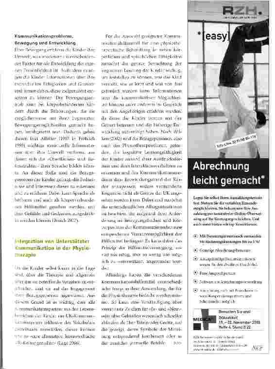 Vorschauseite 6: Unterstützte Kommunikation Möglichkeiten und Grenzen des Einsatzes in der Physiotherapie am Beispiel von Kindern mit Zerebralparese
