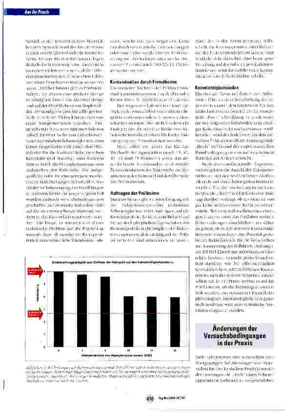 Vorschauseite 3: Erfahrungsbericht über die Prüfmethode zur Messung der Widerstandsfähigkeit gegen Keimdurchtritt im feuchten Zustand nach DINEN ISO 22610